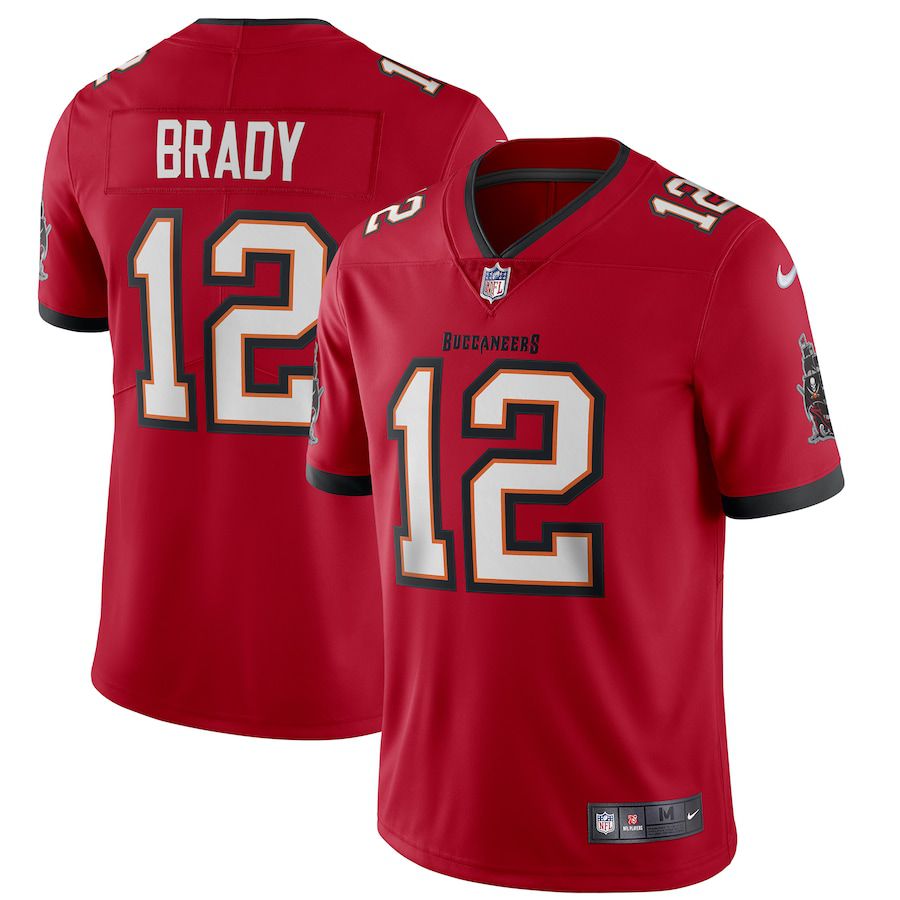 Men Tampa Bay Buccaneers 12 Tom Brady Nike Red Vapor Limited NFL Jersey